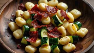 Gnocchi zucchine e speck