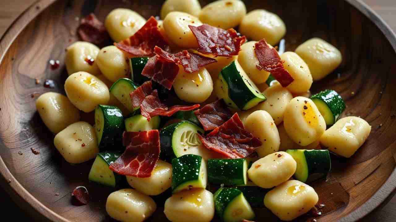Gnocchi zucchine e speck