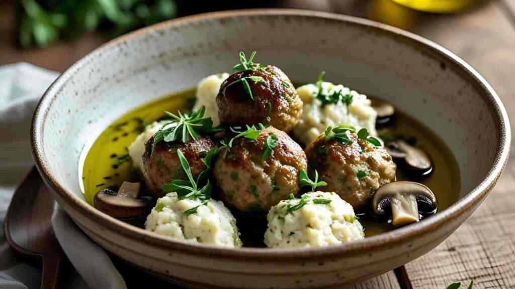 una ciotola di polpette ma senza carne