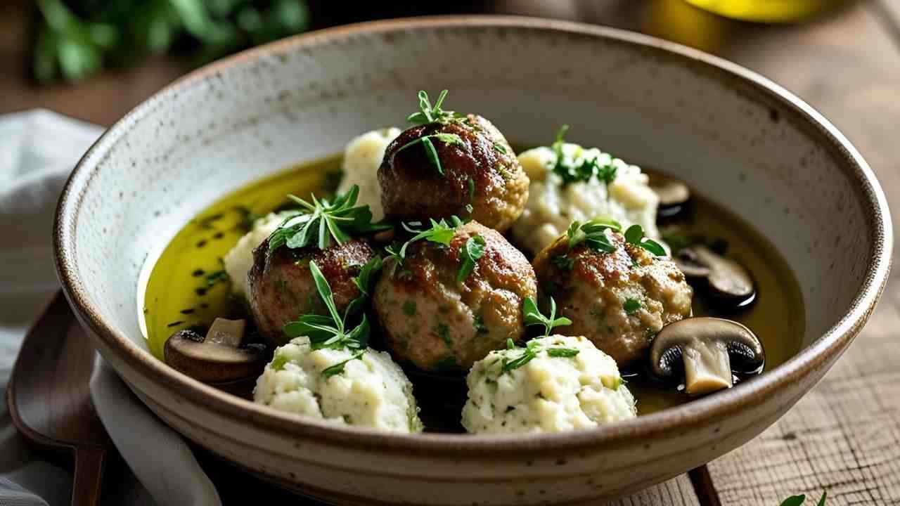 una ciotola di polpette ma senza carne