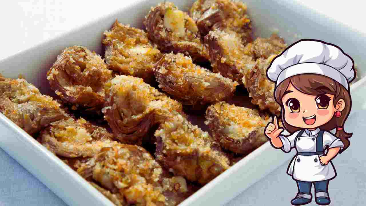 carciofi gratinati al forno grafica piccola chef