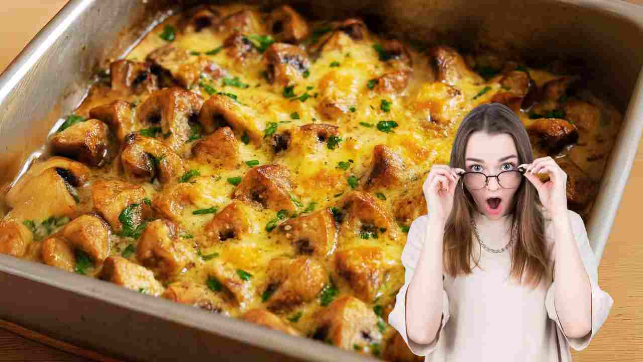 funghi al forno donna stupita
