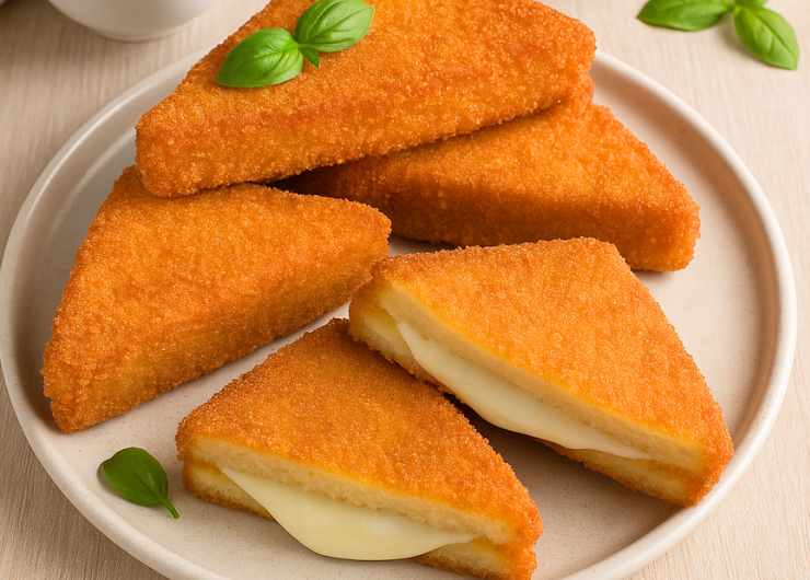 mozzarella in carrozza in un piatto