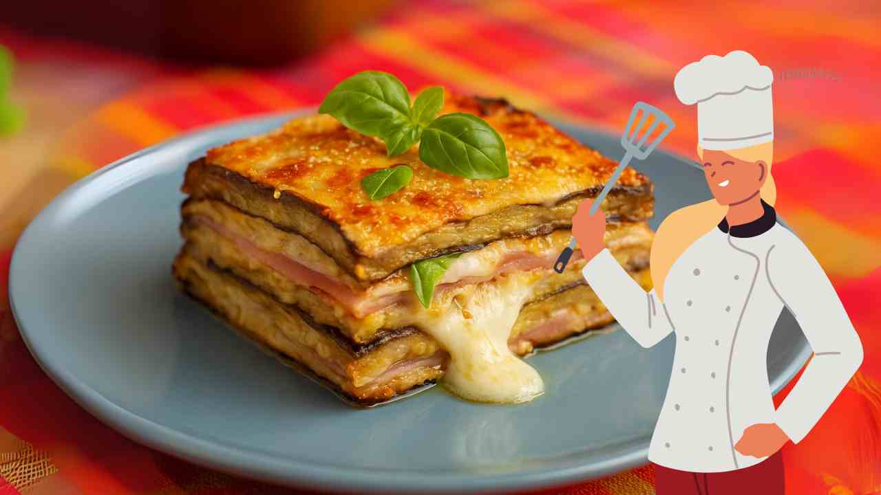 parmigiana bianca grafica donna cuoca