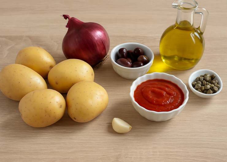 ingredienti per le patate alla mediterranea