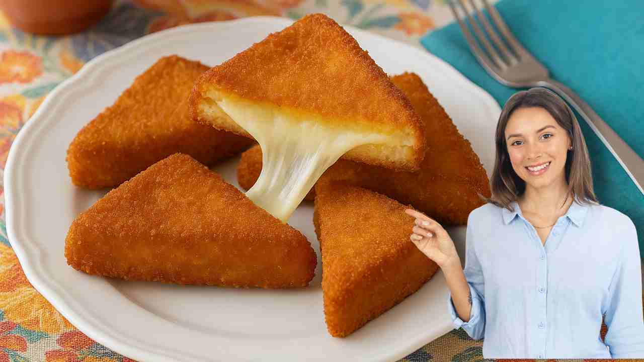 mozzarella in carrozza donna che indica