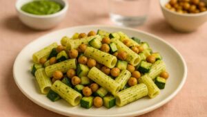 pasta fredda zucchine pesto e ceci