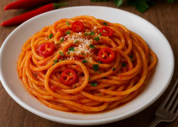 spaghetti alla corte d'assise in un piatto