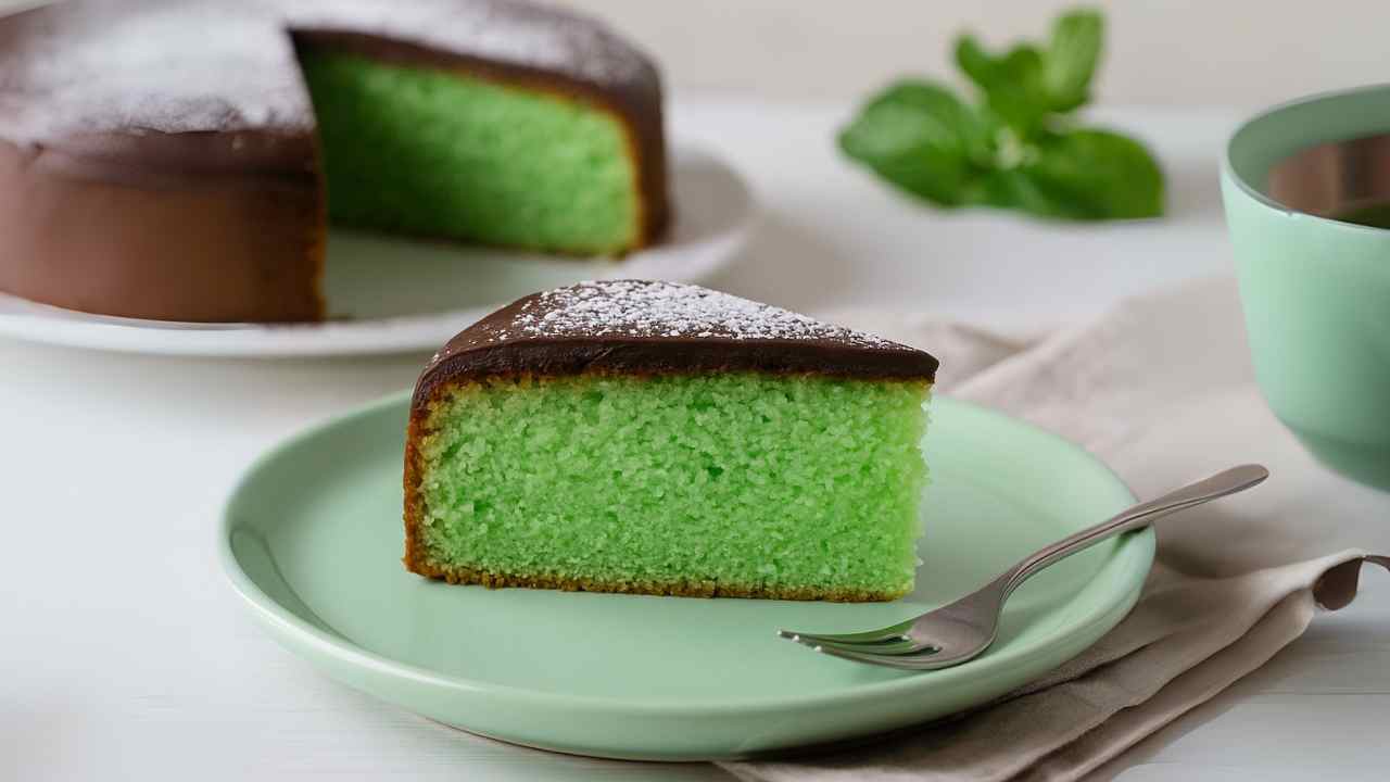 fetta di torta alla menta