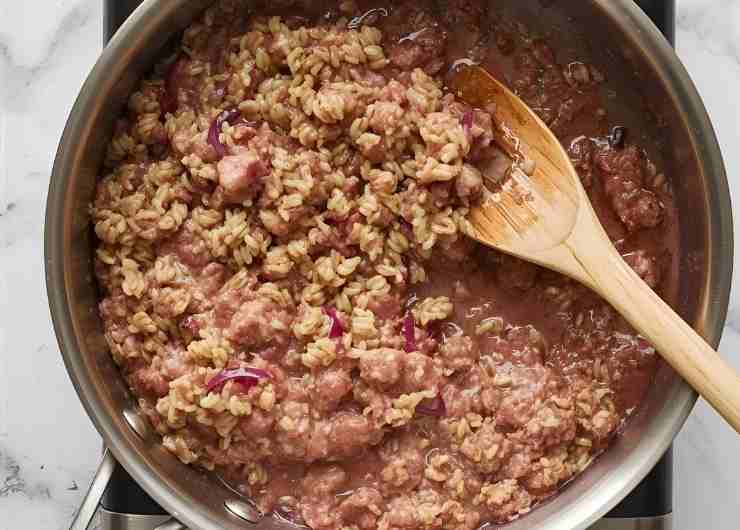 risotto radicchio e salsiccia