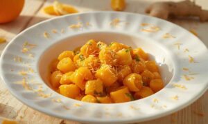 Pasta corta con crema vellutata