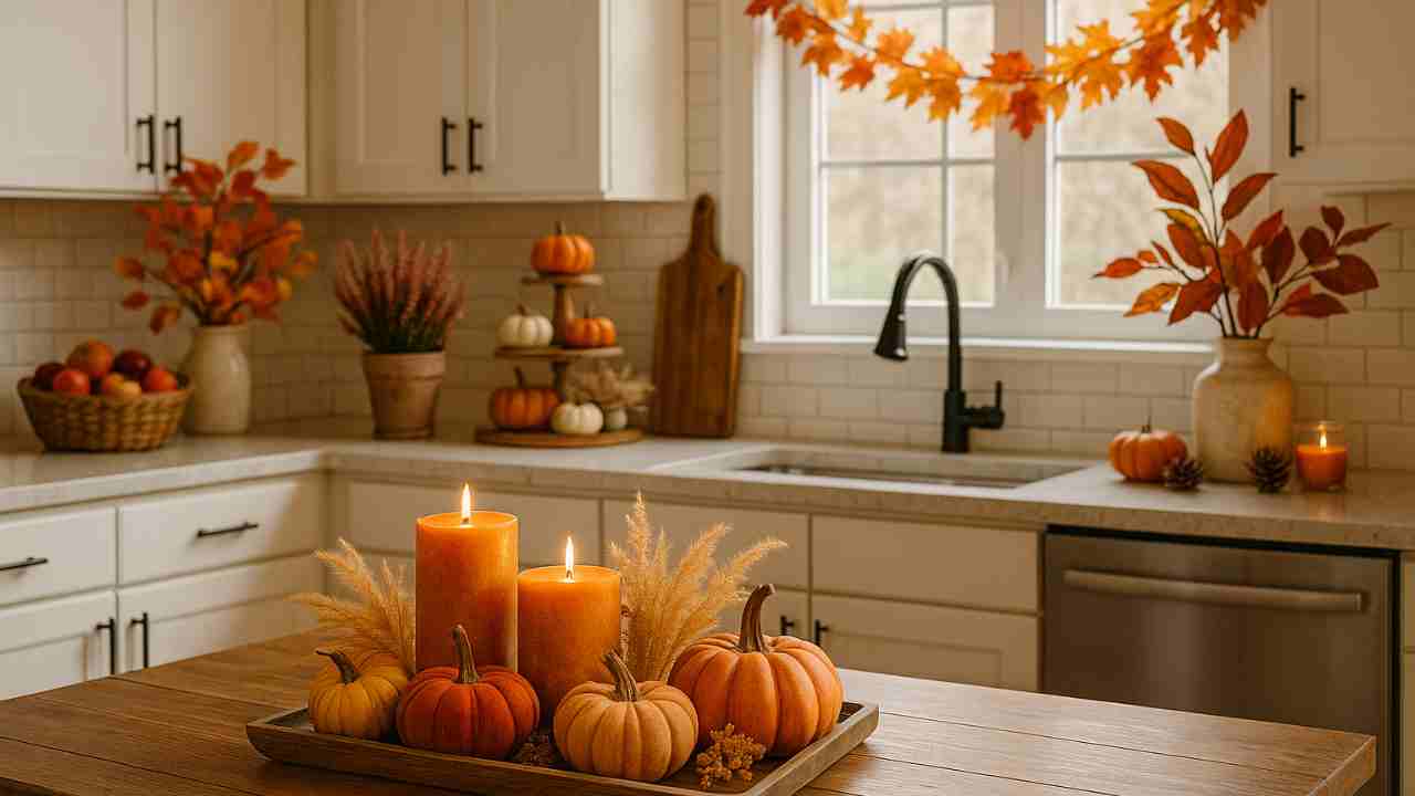 cucina arredata in tema autunnale