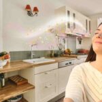 cucina grafica profumo e stelline donna che annusa