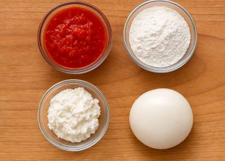 polpa pomodoro farina ricotta mozzarella