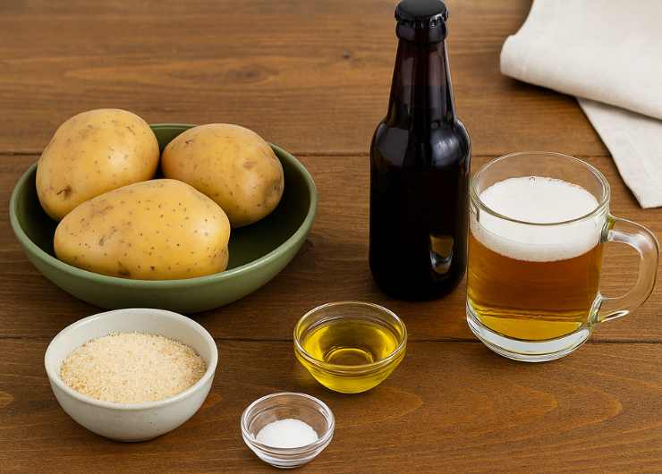 ingredienti per preparare le patate alla birra